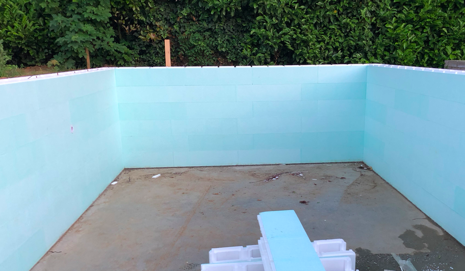 polystyreenblokken bouwkundig zwembad